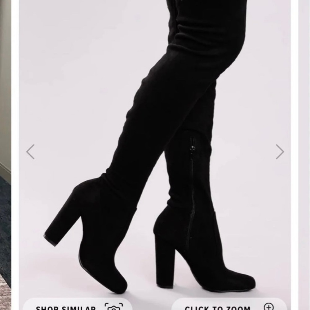 Thigh high suede boots
